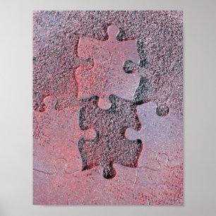 Pink Jigsaw Puzzle for Autismus Awareness Month Poster