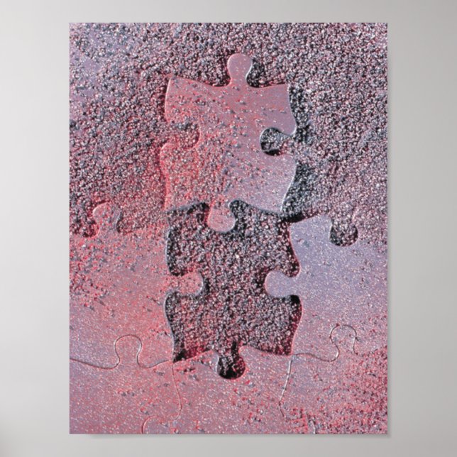 Pink Jigsaw Puzzle for Autismus Awareness Month Poster (Vorne)