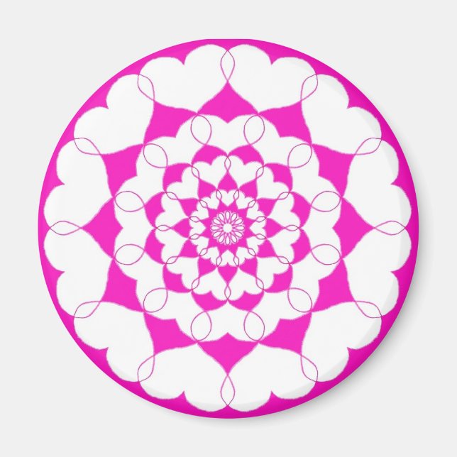 Pink Joined Hearts Magnet (Vorne)