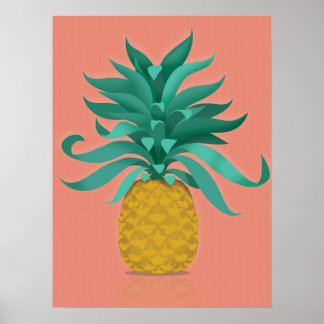 Pink Juicy Ananas Wandbild Poster