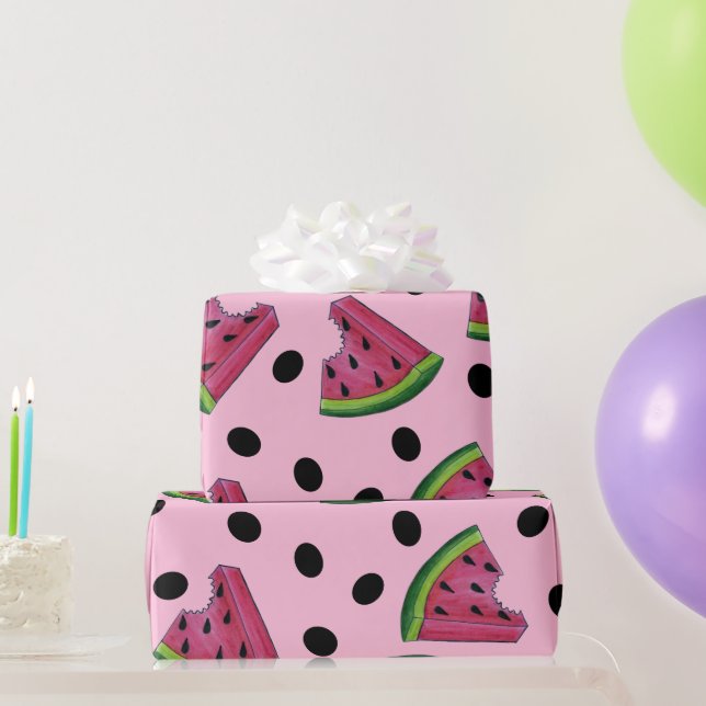 Pink Juicy Watermelon Wedge Seeds Geschenkpapier (Partygeschenke)