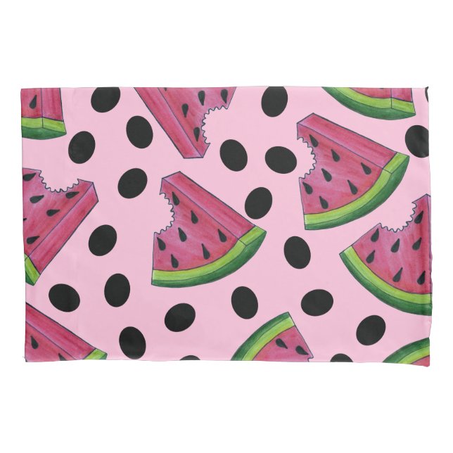 Pink Juicy Watermelon Wedge Seeds Kissenbezug (Vorderseite)