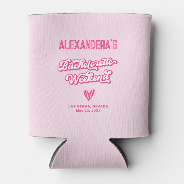 Pink Junggeselinnen-Abschied Gefallen Selters Dosenkühler (Vorderseite)