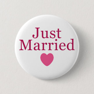 Pink Just Married Button