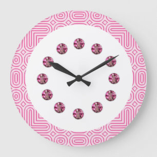 Pink Juwel Blende Wand-Uhr Große Wanduhr