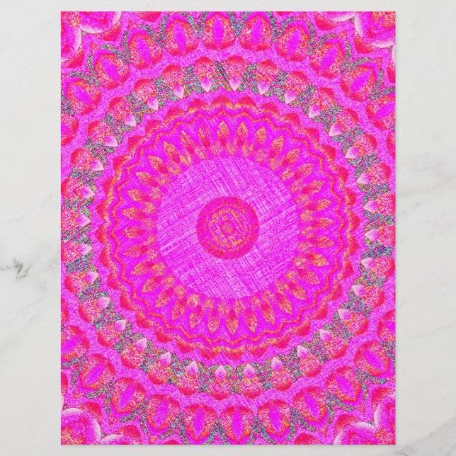 Pink Kaleidoscope Bulk Scrapbook Paper Pages Flyer (Vorne)