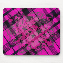 Pink Kariert Paint Spritzer Mousepad