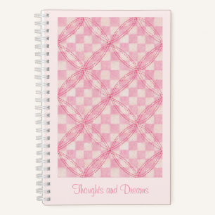 PINK KARO QUILT 5.5x8.5 Notebook + Text / Blush Notizbuch