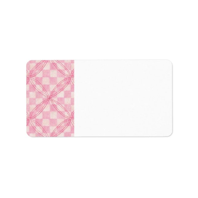 PINK KARO QUILT-Adressetiketten Adressaufkleber (Vorne)
