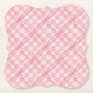 PINK KARO QUILT Halter Papier Untersetzer