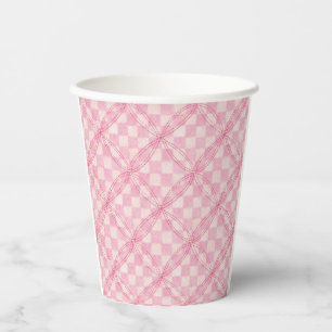 PINK KARO QUILT Papierbecher