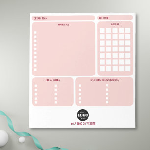 Pink Karte Herstellung Design Team Logo Ordner Notizblock
