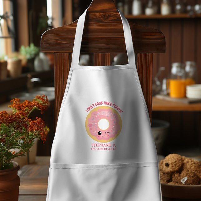 Pink Kawaii Donuts Kochen Hole Foods Schürze (Donuts waste more time! This is the gift your are looking for, to the dessert queen in your life.)