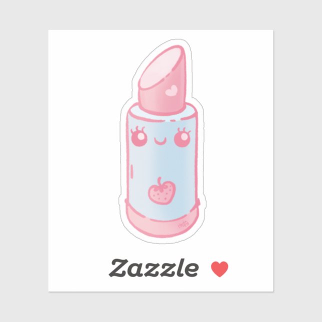 Pink Kawaii Lipstick Aufkleber (Blatt)