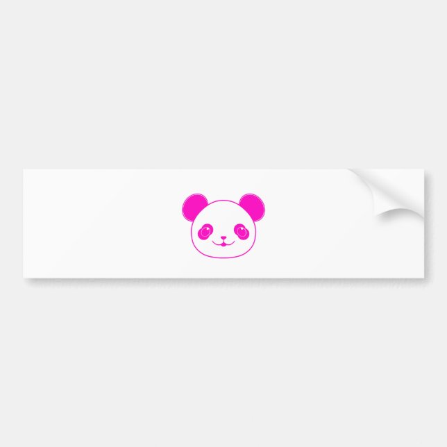 Pink Kawaii Panda Bear Autoaufkleber (Vorne)