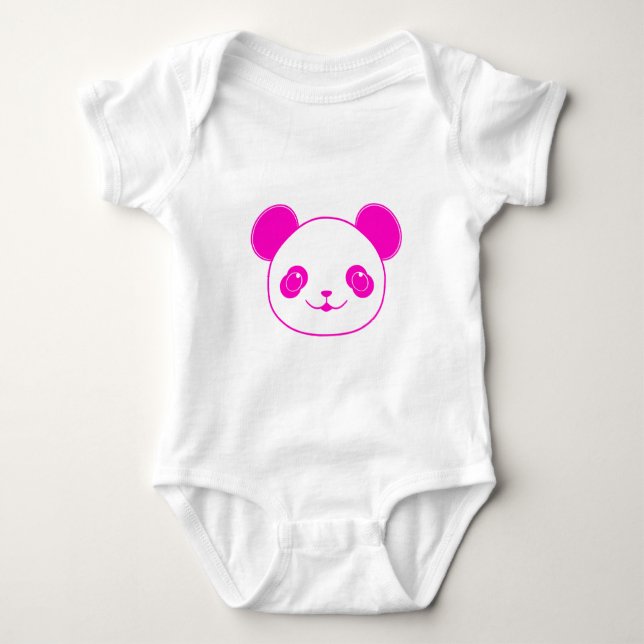 Pink Kawaii Panda Bear Baby Strampler (Vorderseite)