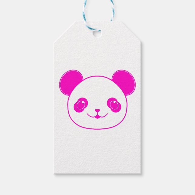 Pink Kawaii Panda Bear Geschenkanhänger (Vorderseite)