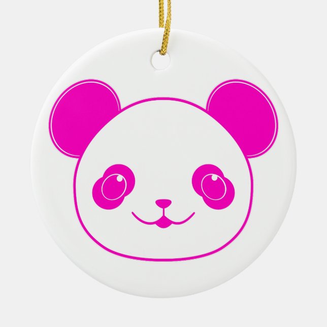 Pink Kawaii Panda Bear Keramik Ornament (Vorne)