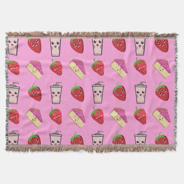 PINK KAWAII STRAWBERRY UND CHEESECAKE DECKE (Vorderseite)
