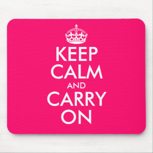 Pink Keep calm and carry on Mouse Pad Mousepad
