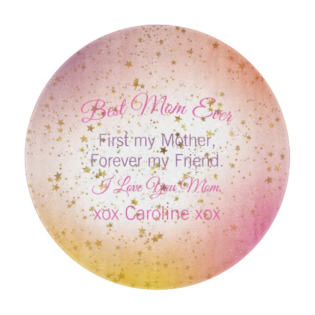 Pink Keepake Zitat Eleganter Tag der modernen Mütt Schneidebrett (Vorderseite)