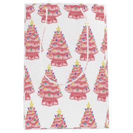 Pink Keramik Weihnachten Bäume Geschenktasche Mittlere Geschenktüte