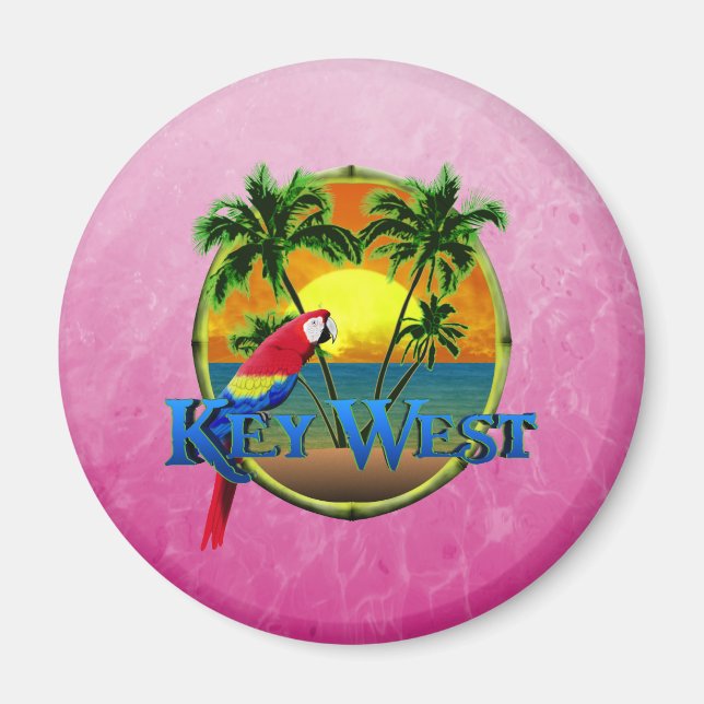 Pink Key West Sunset Magnet (Vorne)