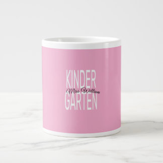 Pink Kindergarten Miss William Custom Teacher Fabr Jumbo-Tasse