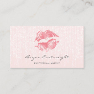 Pink Kiss Lips mit subtilen Twinkle Lights Makeup Visitenkarte
