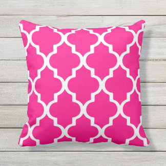 Pink-Kissen Quatrefoil Gitter im Freien Kissen