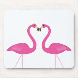 Pink Kissing Flamingos Mousepad