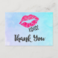 Pink Kissy Lips mit Xoxo! Danke