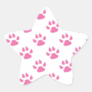 Pink kitty Pfote Druckpatter Stern-Aufkleber