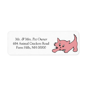 Pink Kitty Rücksendeadresse E-Mail Etiketten Aufk