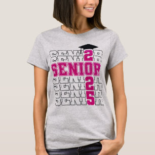 Pink-Klasse 2025 Senior-Abschluss T-Shirt
