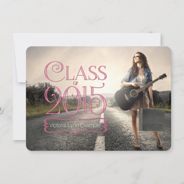 Pink-Klasse der Graduationsankündigungen 2015 Einladung (Vorderseite)