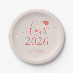 Pink-Klasse der Graduierungspartei 2025 Pappteller