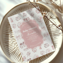 Pink Kleidung Toile De Jouy Baby Dusche