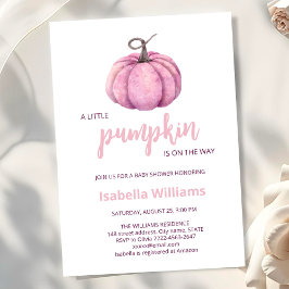 Pink kleine Pumpkin Girl Dusche Einladung