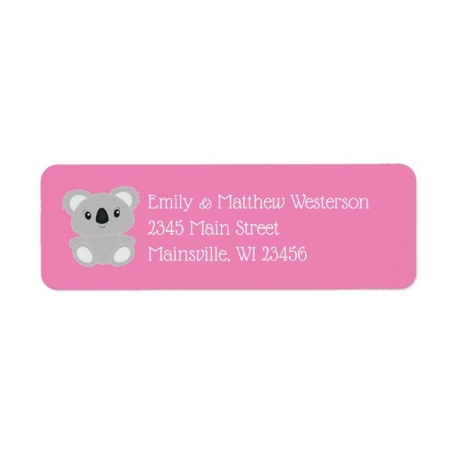 Pink Koala Bear Baby Dusche (Vorne)