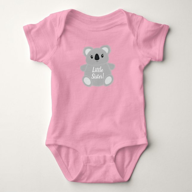 Pink Koala Bear Baby Dusche Baby Strampler (Vorderseite)