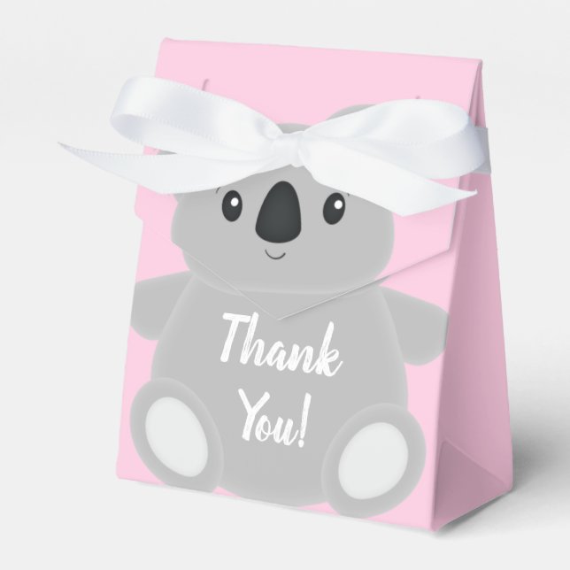 Pink Koala Bear Baby Dusche Geschenkschachtel (Vorderseite)