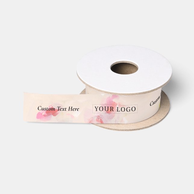 Pink Künstlerische Logo-Verpackung für Unternehmen Satinband (Spule)