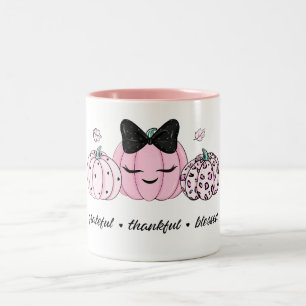 Pink Kürbis Thanksgiving  Zweifarbige Tasse