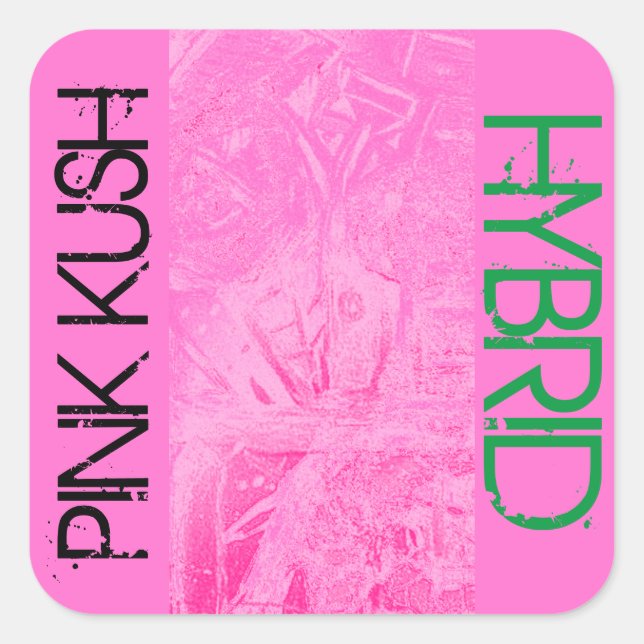 PINK KUSH HYBRID QUADRATISCHER AUFKLEBER (Vorderseite)