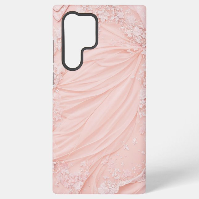 Pink Lace and Tulle Feminine Phone Case Samsung Galaxy Hülle (Rückseite)