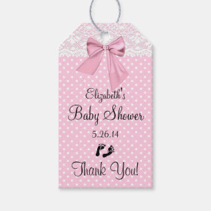 Pink Lace Baby Showgast Gefallen Vielen Dank Geschenkanhänger