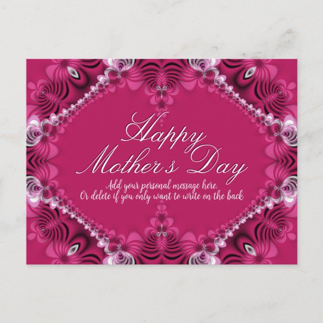 Pink Lace Elegance Mothers Day Postkarte (Vorderseite)