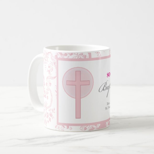 Pink Lace Girl Baptisse Kaffeetasse (Vorderseite Links)