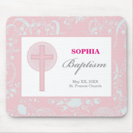 Pink Lace Girl Baptisse Mousepad